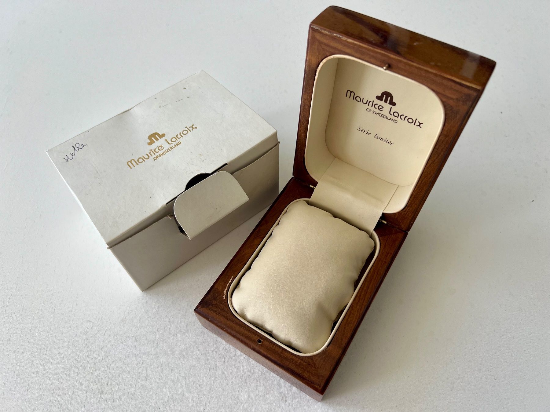 Maurice Lacroix Orologi: MAURICE LACROIX Série Limitée Precious wood box + outerbox – Usato da Mont-sur-Lausanne venduto da vmi_ym5l