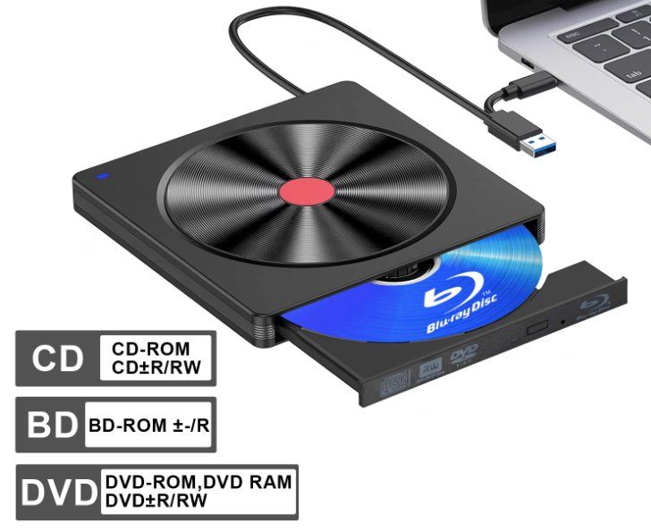 Multimediaplayer & Streamer: Externer Blu-ray BD/CD/DVD Player & Brenner USB 3.0 - Typ-C – Neu und originalverpackt aus Geneve von Titi2008 6