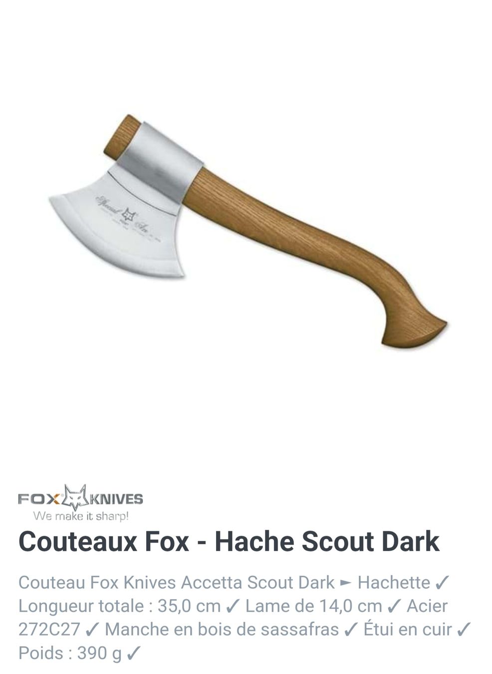 Fox Knives Altre raccolte & rarità: Hache de lancer Fox – Nuovo (secondo la descrizione) da Delémont venduto da lolit 4
