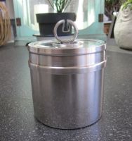 Versilberte Art Deco Dose Zuckerdose, W.T. Binder, "Floreat"