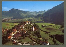  AK col Gruyères FR et son château ≈ 1976 