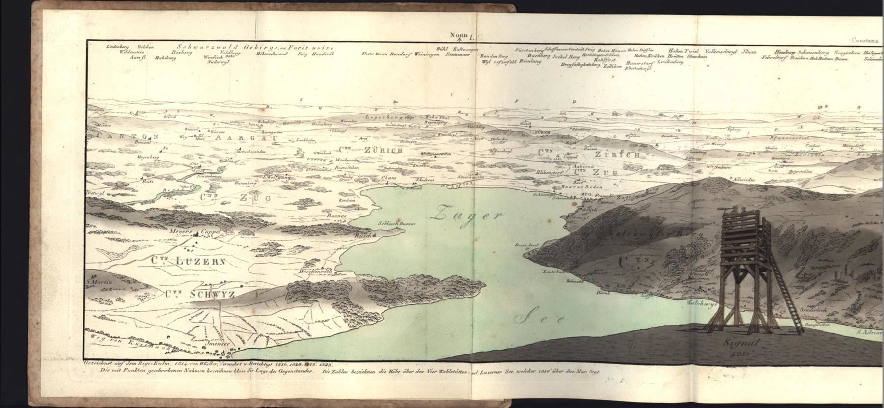 Incisioni: Rigi Panorama von Keller 1814 – Usato da Rafz venduto da Helvet32 1