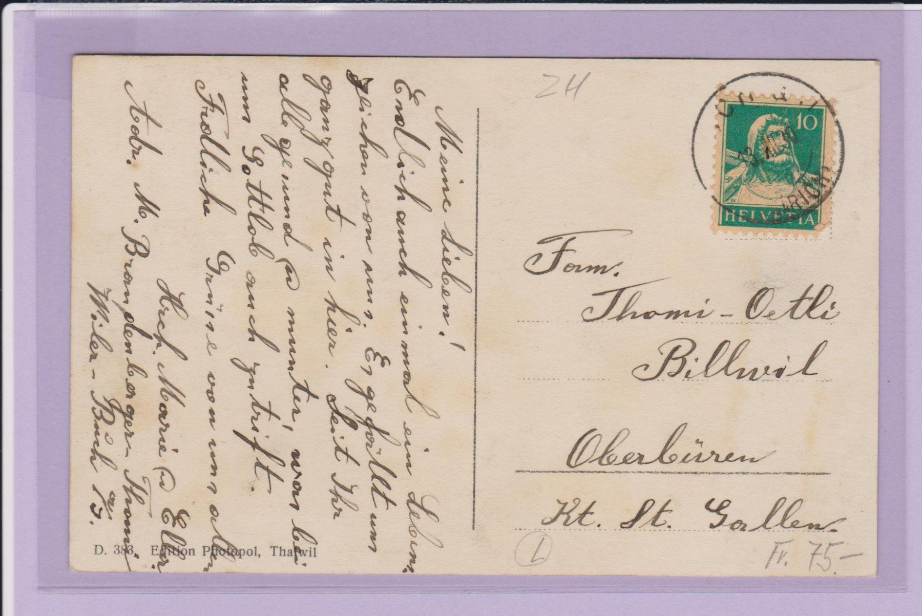 Cartes postales: Buch a/Irchel   :   alte Ansichtskarte gest. 1930 – D'occasion à Vitznau par Ropaku 1