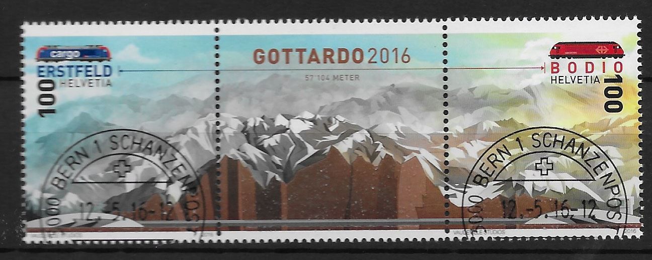 Tutti i francobolli: M1588 - Gotthard se tenant  1er jour – Usato da Trélex venduto da Phil_Albert