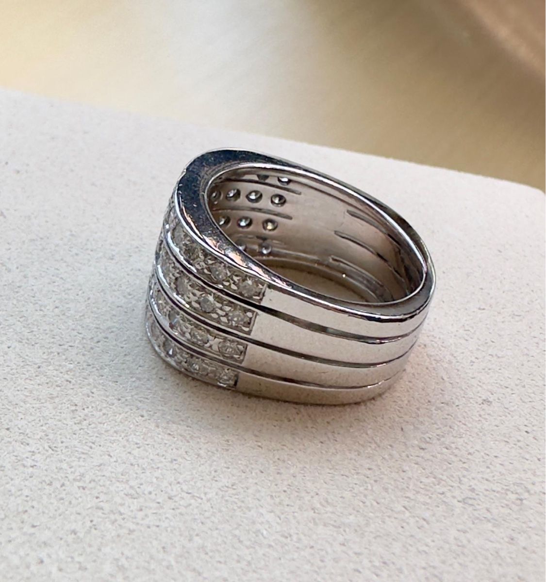 Ringe: Bague bandeau pavée diamants multi rangs T 52 – Neu (gemäss Beschreibung) aus Bellevue von bordeaux075cl 1