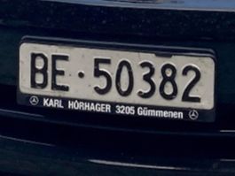 BE 50382, KONTROLLSCHILD, IM DEPOT DES STRASSENVERKEHRSAMTES