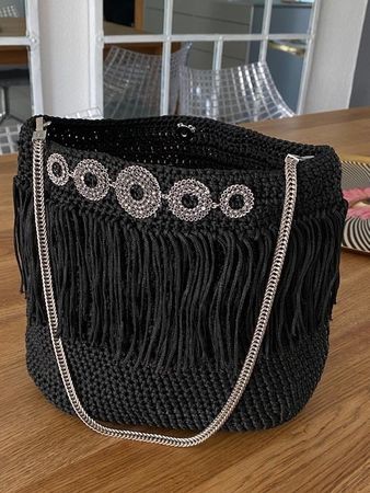 NEUE exklusive Crochet-Fringe Handtasche (Handmade)