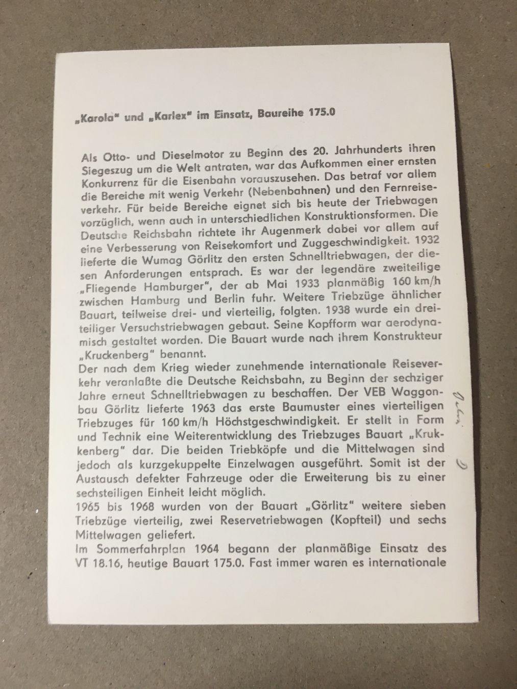 Cartes postales: AK Bahn Karlex und Karola mit Beschrieb – D'occasion à Küttigen par Melisch1000 1