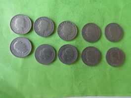 Schweiz 1885-1908, Konvolut 10 Stück 20-Räppler