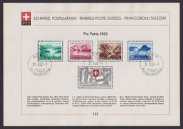 PP 1952, Sammelblatt 135 Ersttag d, Serie B56-B60, Kat: 90.-