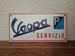 Emailschild Vespa Roller Servizio Logo Italy Emaille Schild