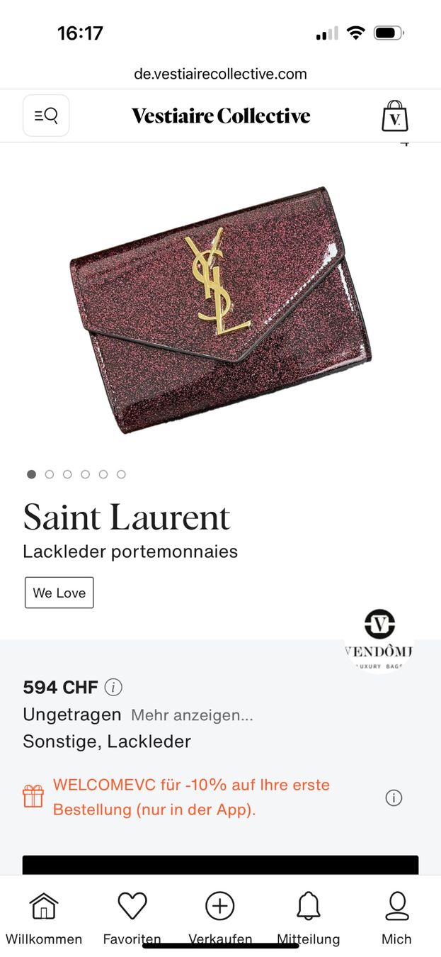 Saint Laurent Brieftaschen: YSL ✨Glitter Wallet Blue ✨NEW! – Neu und originalverpackt aus Windisch von bymarikaa 6