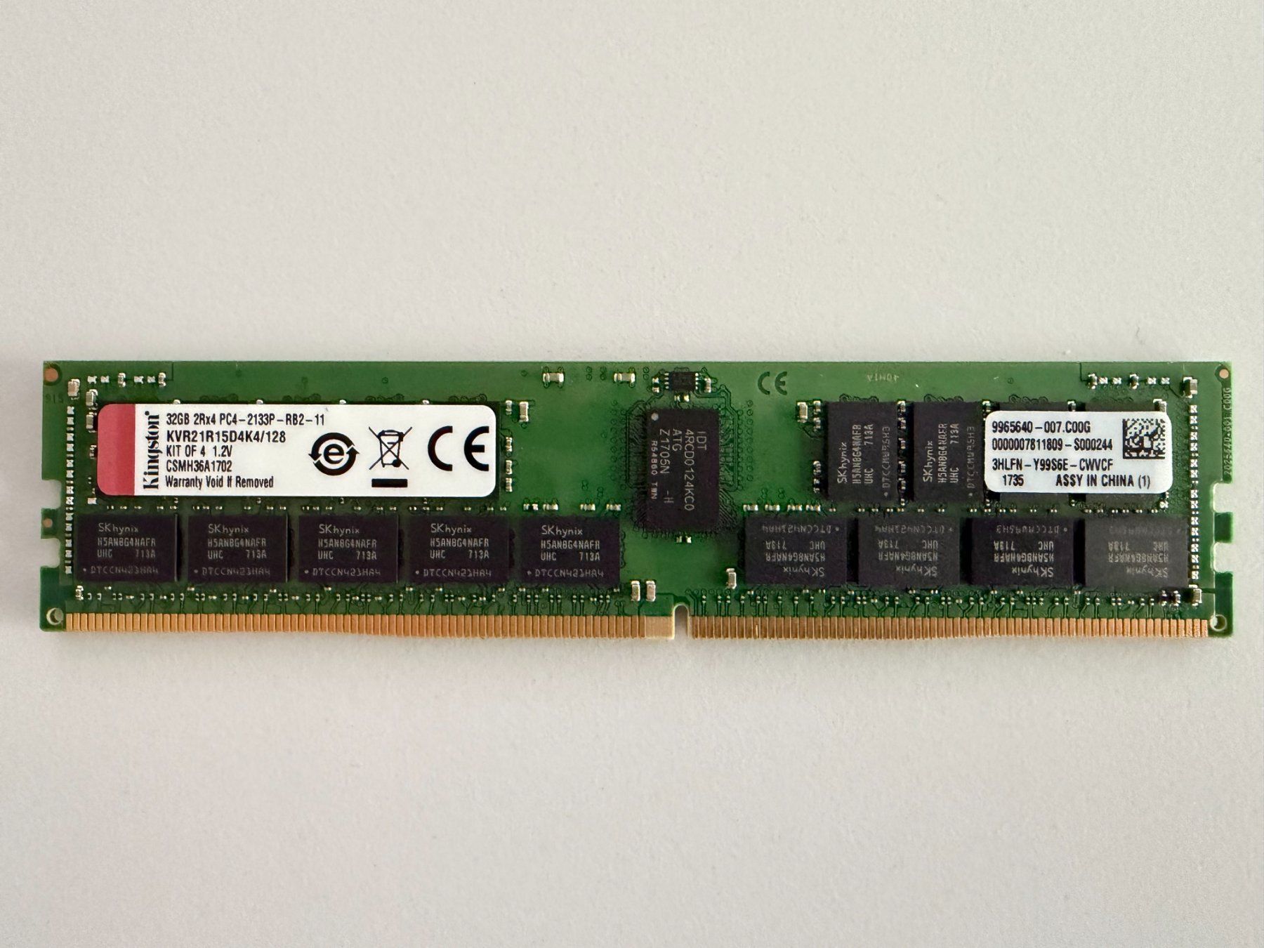 Server: Kingston Server Memory 32GB DDR4 2133MHz ECC RAM – Usato da Watt venduto da mete888