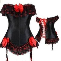 Corsage Vollbrust schwarz/rot *NEU* L