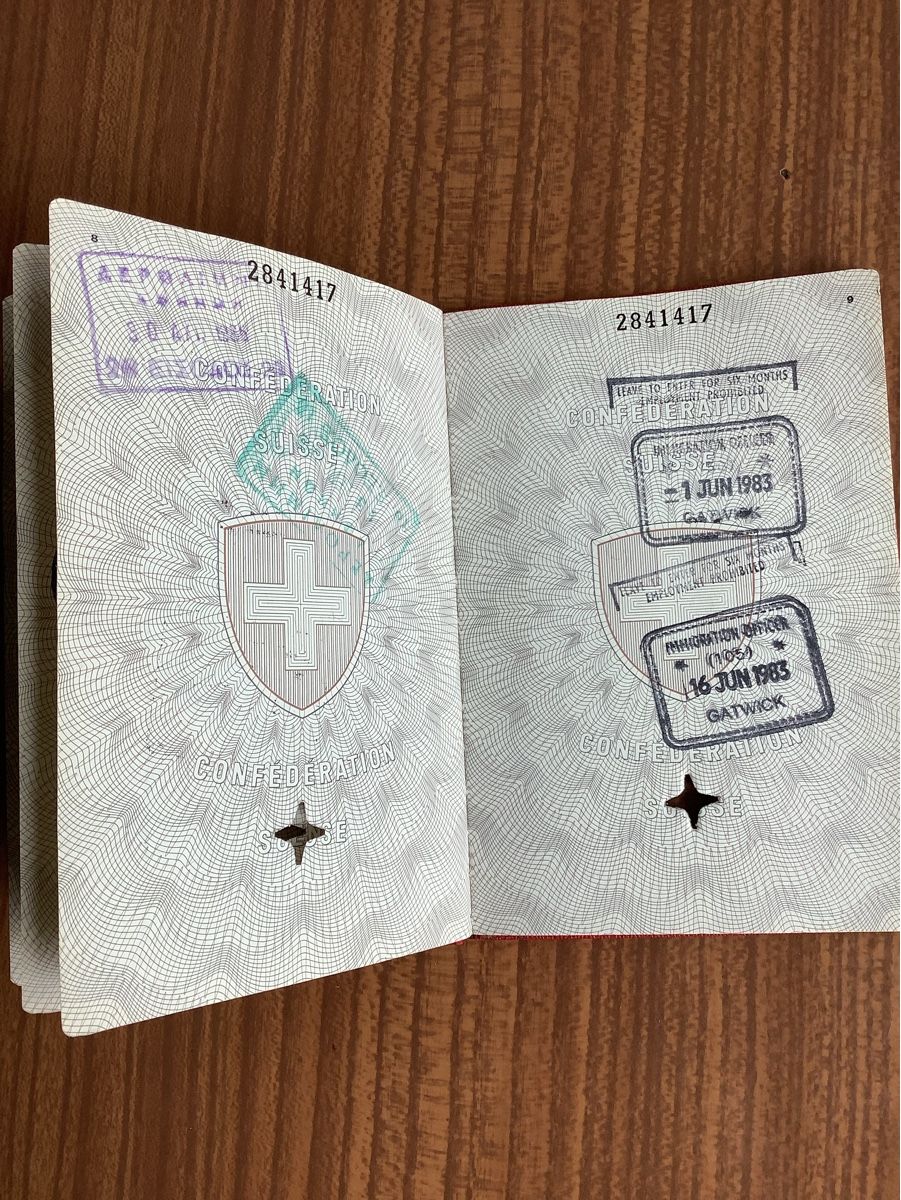 Sonstiges zum Sammeln & Seltenes: alter Schweizer Pass mit verschiedenen Eintragungen – Gebraucht aus Zürich von  5