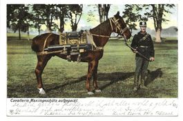 Militär - Cavallerie - Maximgeschütz aufgepackt Bat. 84 1906