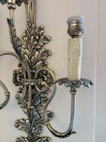 2 Vintage Louis XVI Stil Maison Jansen Wandleuchter Silber