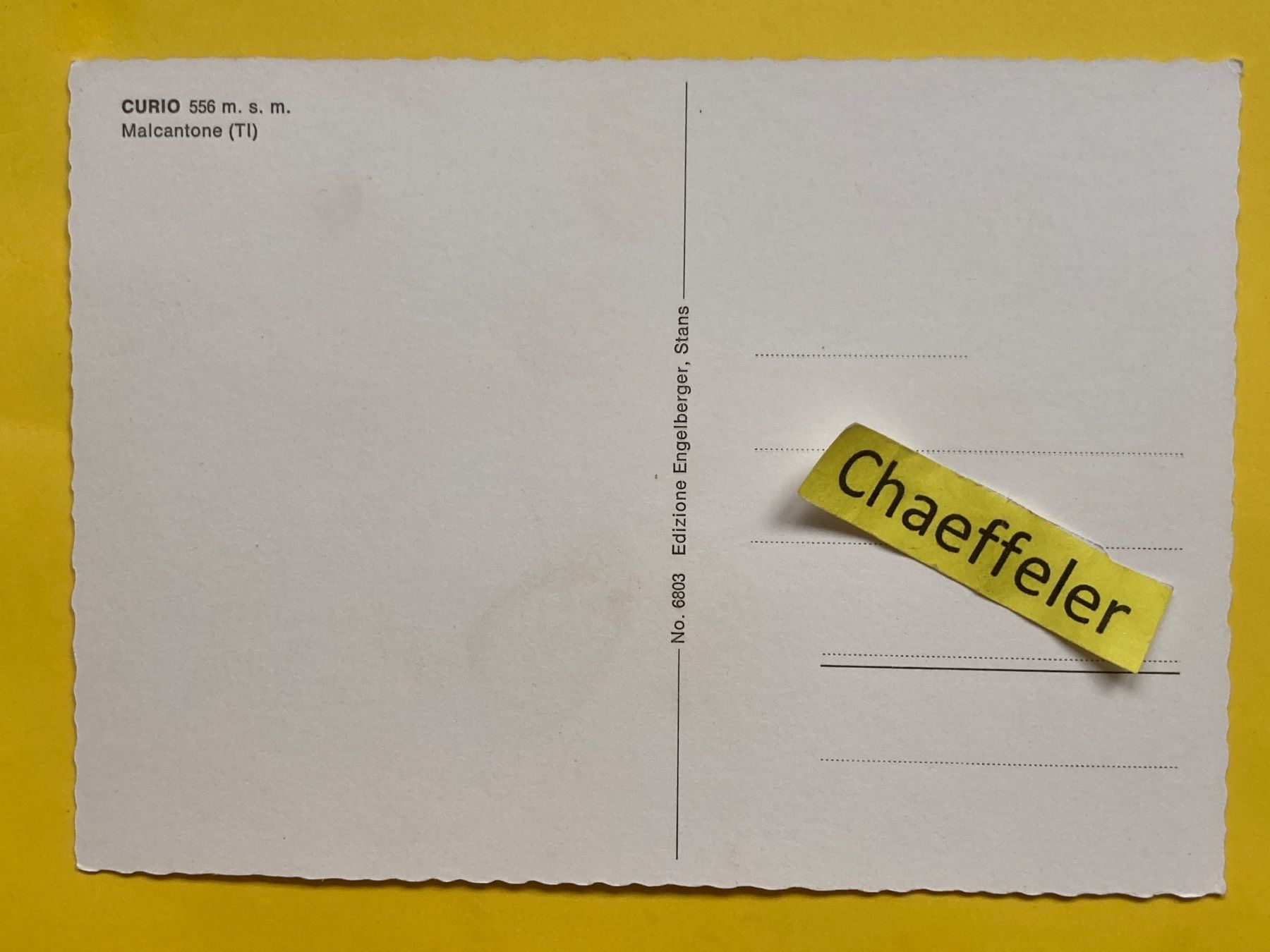Cartes postales: Curio, Malcantone TI – D'occasion à Zürich par Chaeffeler 1