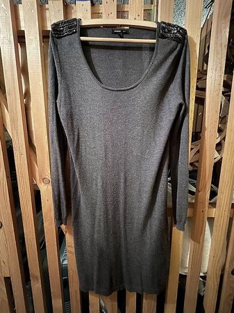 Mango Strickkleid Gr. L Pailletten Herbst Winter elegant