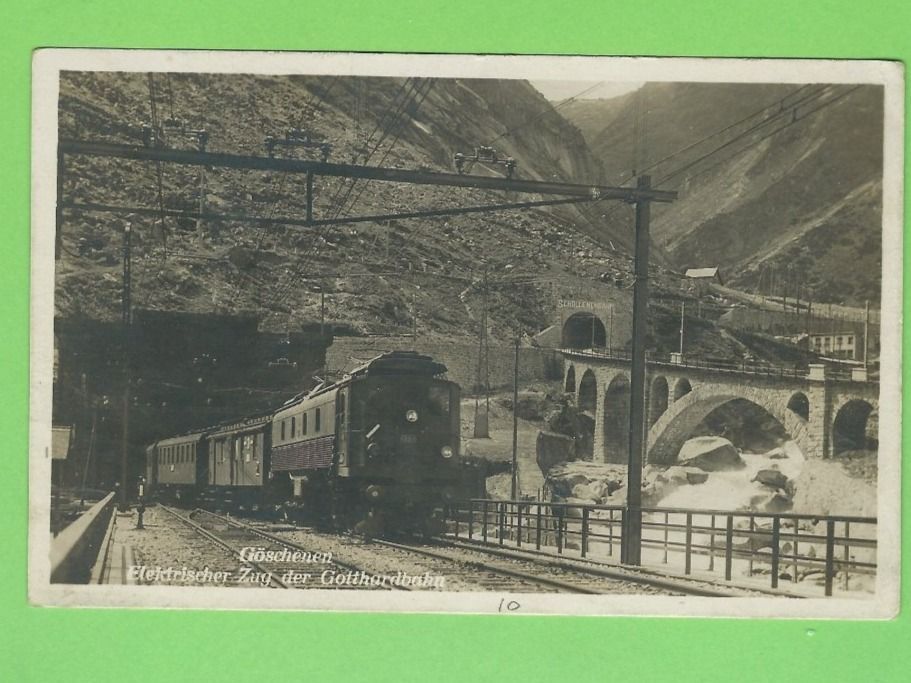 Cartes postales: Göschenen, Elektrischer Zug der Gotthardbahn – D'occasion à Zürich par t24_de