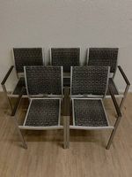 5 Stapelbare Gartenstühle Aluminium Polyrattan