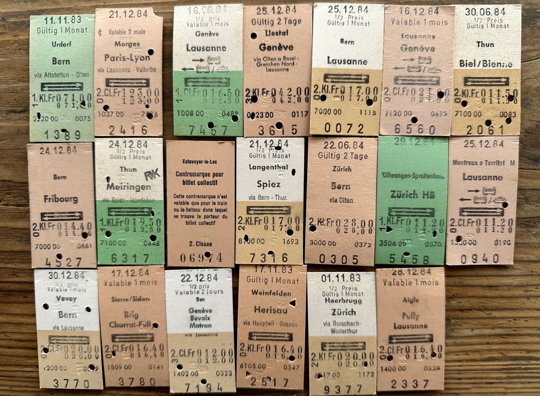 Billets: 20 Top Billette, SBB, Tickets Edmondsche Kartonbillette – D'occasion à Seltisberg par quadartswiss