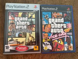 PS2  GTA San Andreas und GTA Vice City mit Poster