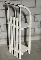 Holzschlitten mit 2 Talaren weiss / shabby chic