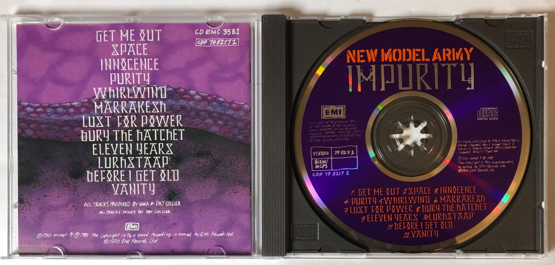 CD: NEW MODEL ARMY - IMPURITY – Usato da Poliez-Pittet venduto da Newtown-Records 2