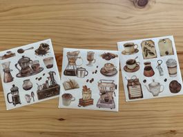 Sticker Aufkleber Scrapbook Kaffee Coffee Nostalgie 1
