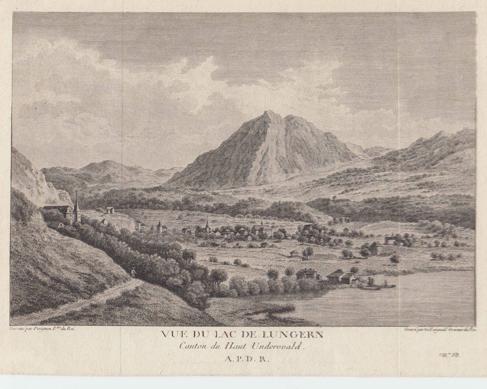 Stiche: LUNGERN, KUPFERSTICH 1788 – Antik aus Grüningen von Kartensammler