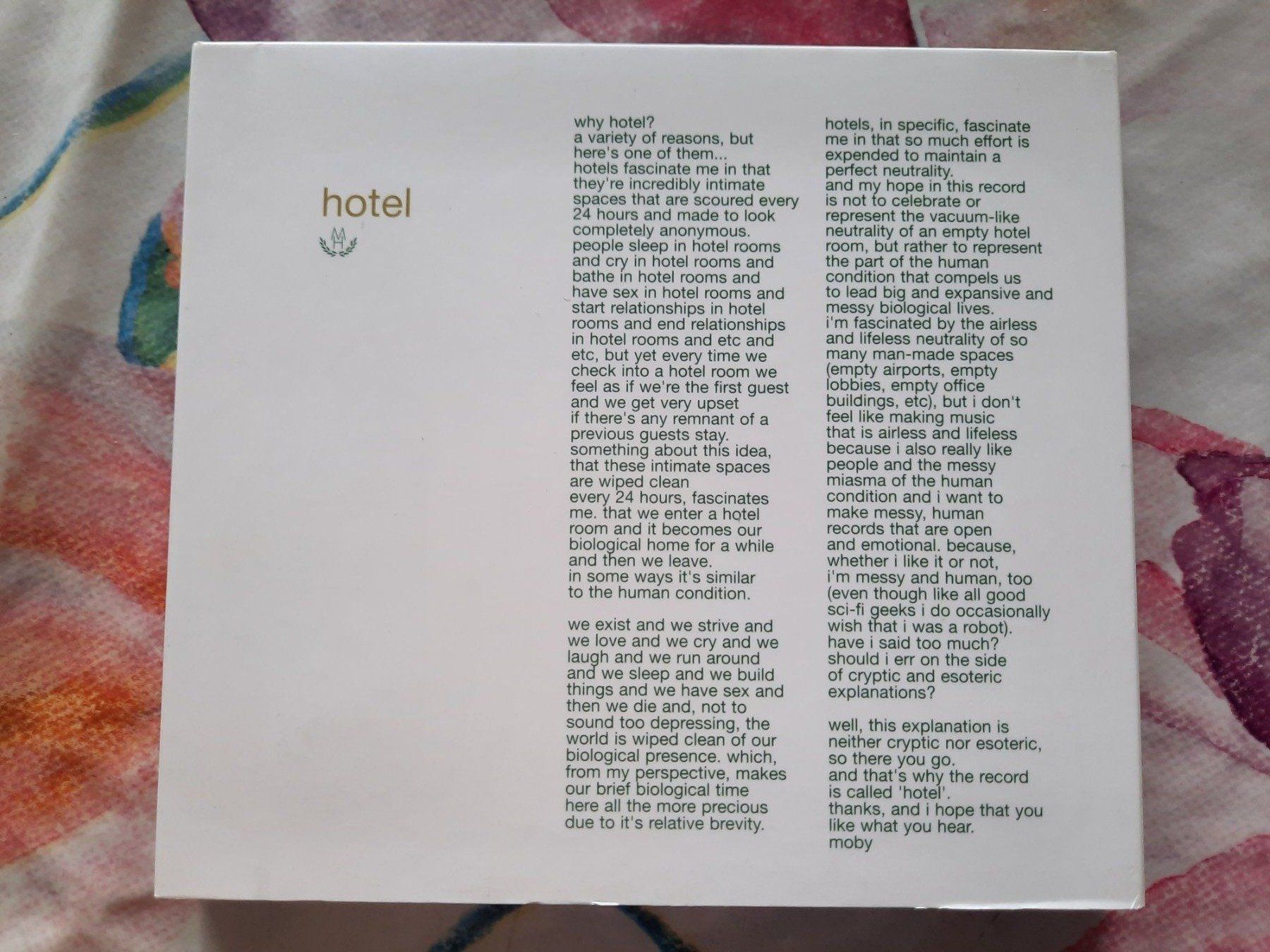 CDs: CD Moby - Hotel ( 2 Cds ) – D'occasion à Pully par bro_n52j 2