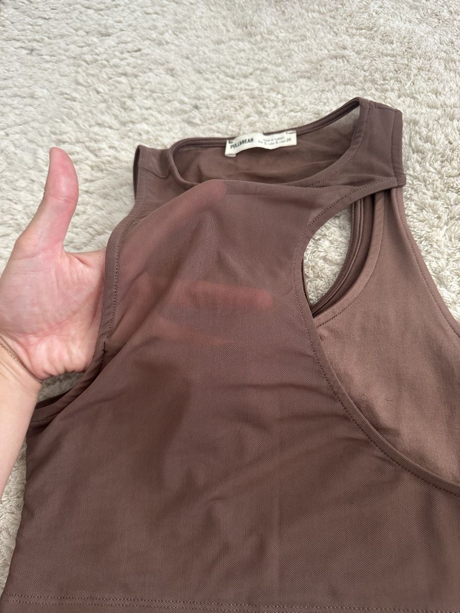 Pull&Bear Tops: Top asymétrique marron Pull&Bear - Taille S – Neu (gemäss Beschreibung) aus Neuchâtel von aliceguins 1
