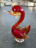 Vintage Murano Glasente, Ente rot, retro Glas Italien