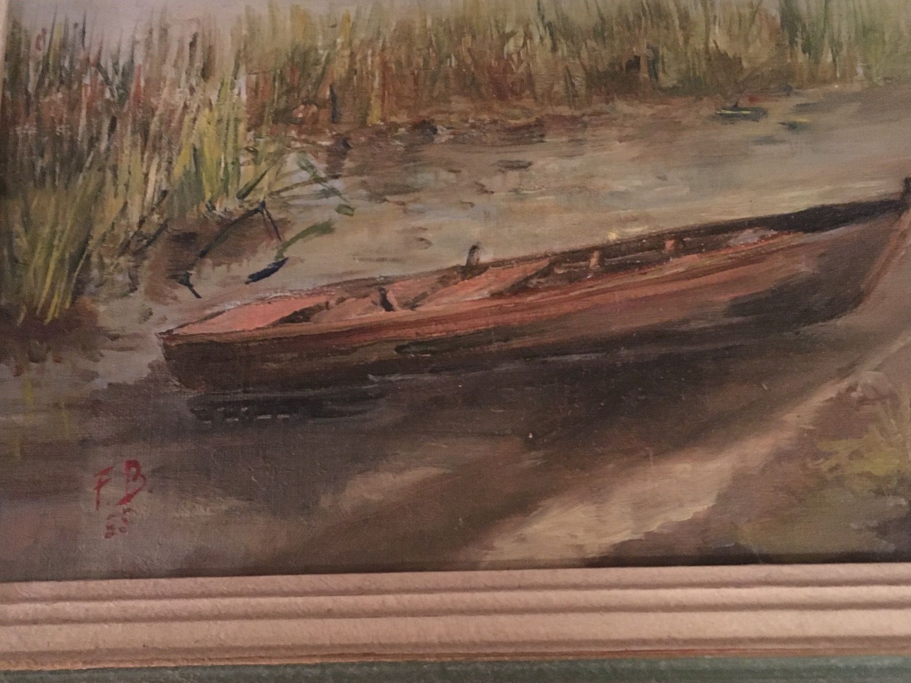 Dipinti: Ölbild Boot am See – Usato da Oberrieden venduto da PEGNE 1