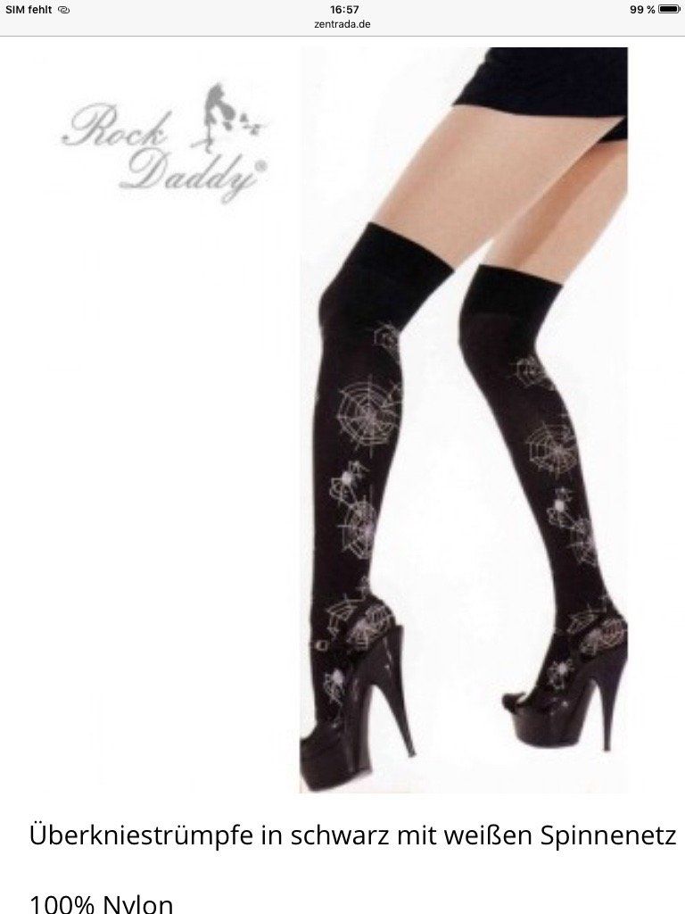 Calze & Collant: Over-the-knee socks black spider web pattern new – Nuovo (secondo la descrizione) da St.Gallenkappel venduto da RocknSkull