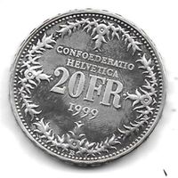 20 Fr. Gedenkmünze 1999  150 Jahre Schweizer Post