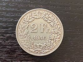 1 x 2 Franken Schweiz 1940 – zirkuliert