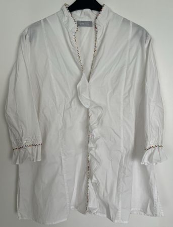 Bluse oui & co weiss Grösse 44 mit Biesen 