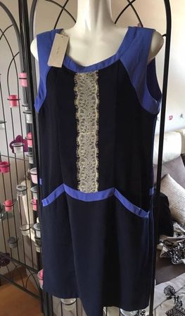 Robe de soirée habillée  dos nu bleu Ange Paris T2 36/38