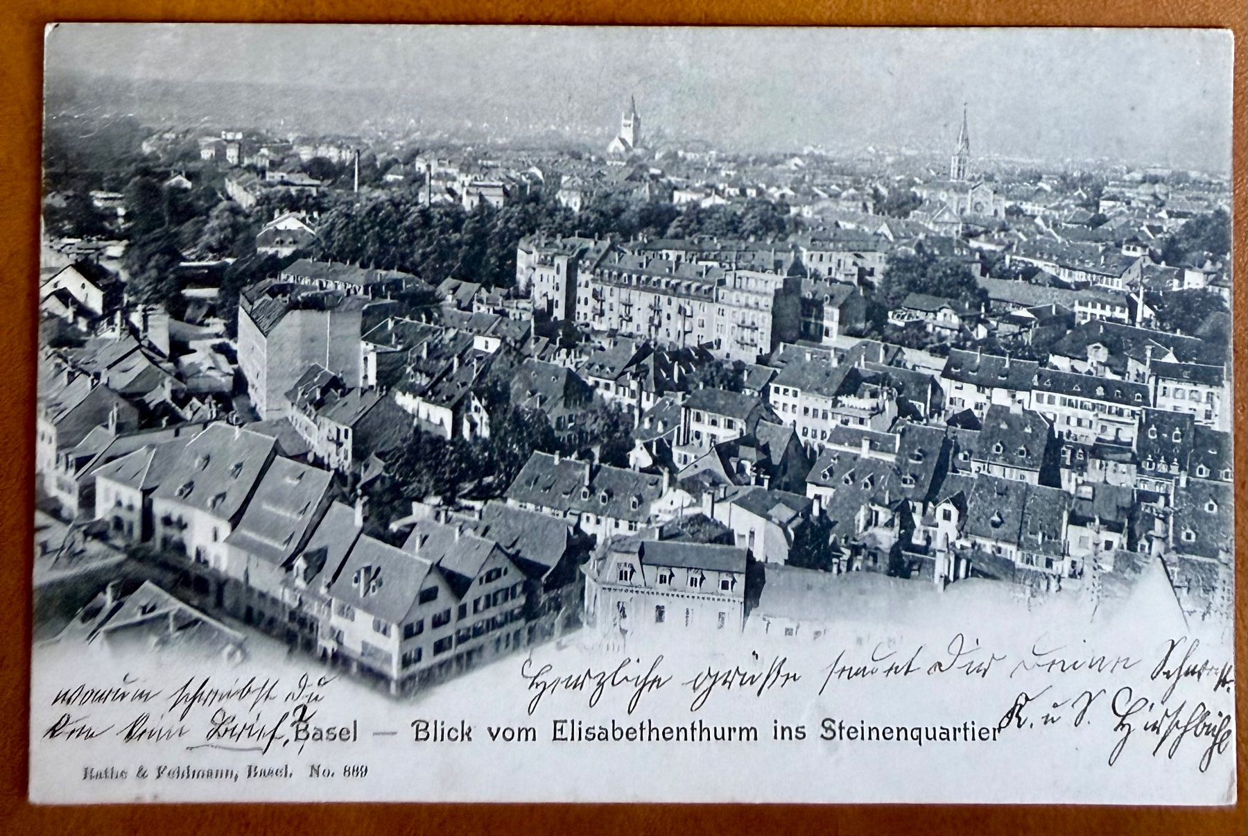 Ansichtskarten: Basel - Elisabethenthurm ins Steinenquartier 1902 – Gebraucht aus Lutry von Ediego