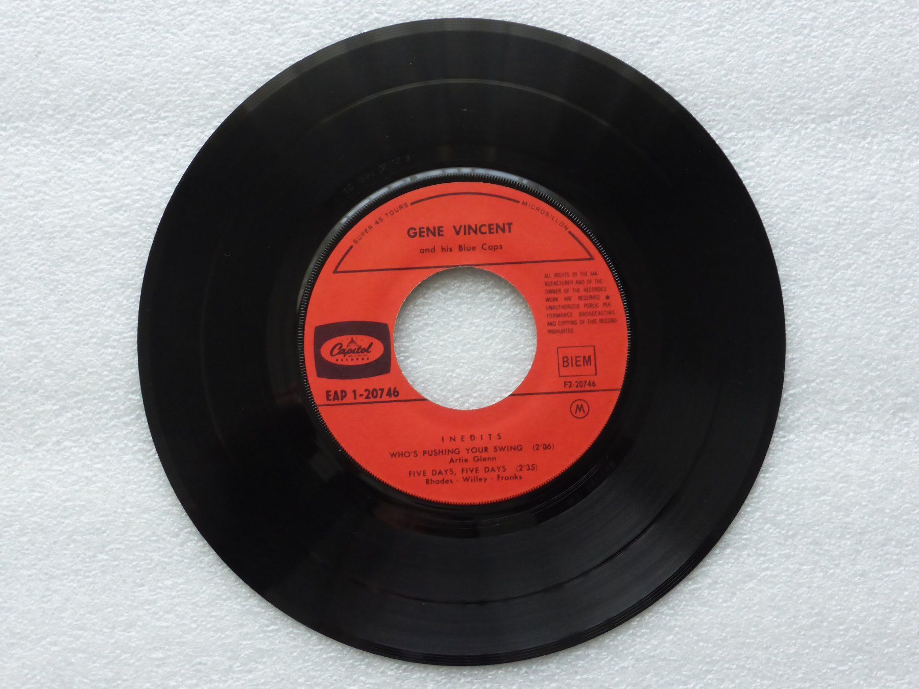 Dischi in vinile: Vinyl Single   EP  GENE VINCENT – Usato da Küssnacht am Rigi venduto da Mondkinder 2