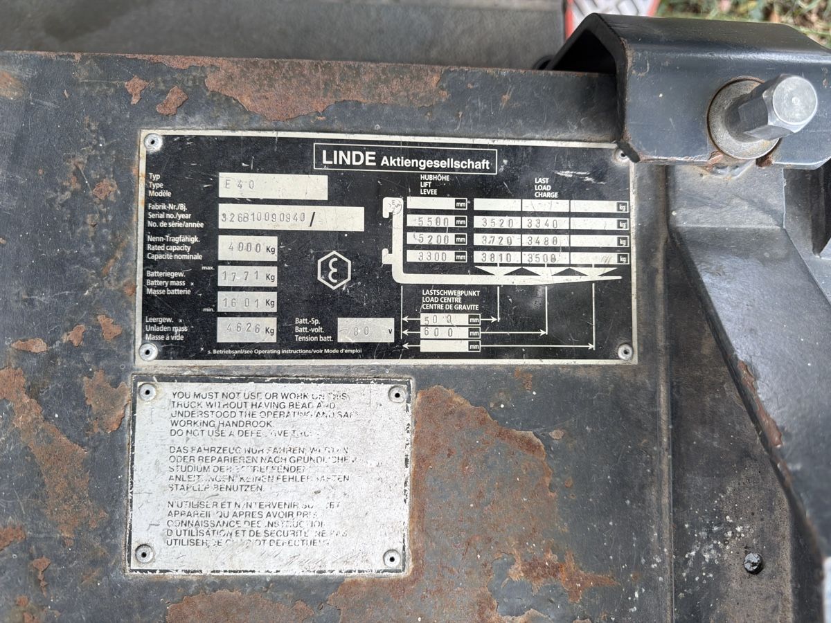 Linde Gabelstapler & Hubwagen: Gabelstapler Linde E40 4t Stapler – Defekt aus Schlieren von SevinKeiler 5