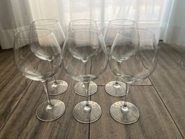 6 bauchige grosse Weingläser