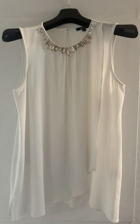 Summer Top Elle Vere, white with rhinestones, size 40/L