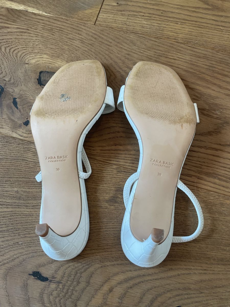 Zara Scarpe da donna: Zara heeled sandals, white, size 39. – Usato da Roche VD venduto da closetcleanse 3