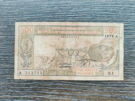 WAS, Ivory Coast 500 Francs 1979, selten !!!!!