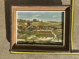 Landschaftsgemälde, signiert, gerahmt, schönes Sujet