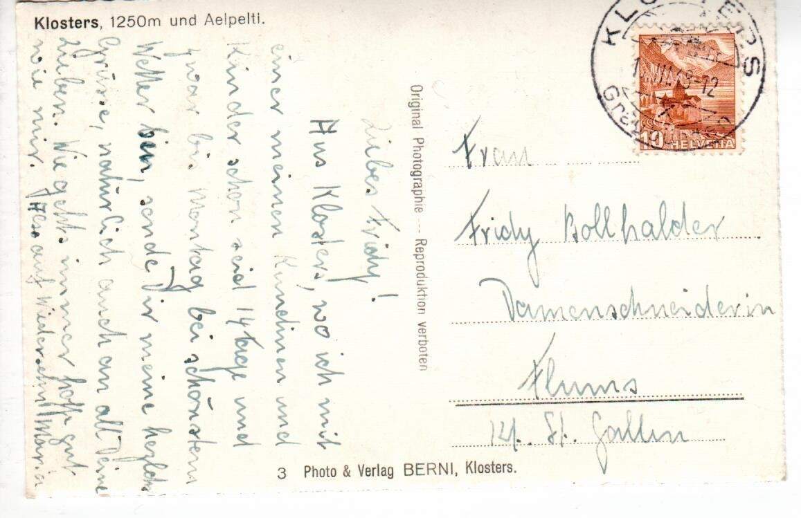 Cartes postales: Klosters 1948 – D'occasion à Wolhusen par Curver9 1