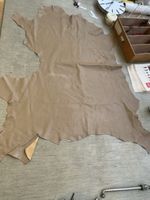 Echtes Lederstück Beige/Natur - Ideal für DIY Projekte!